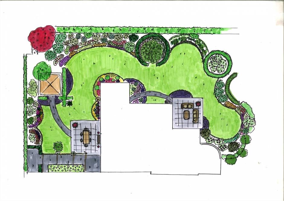 Larry Belmont terwijl ongezond Bloemen tuin met ronde vormen - Projecten | Rieter Tuinontwerp