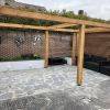 Achtertuin Rosmalen met flagstones en boedha